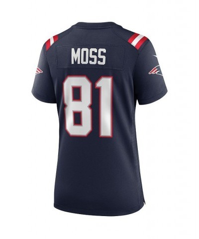 Women's Randy Moss Navy New England Patriots Game Retired Player Jersey Navy $67.20 Jersey