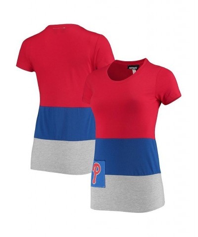 Women's Red Philadelphia Phillies Fitted T-shirt Red $24.60 Tops