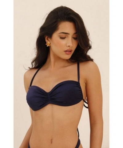 Trevi Bikini Set - Bandeau Top - Scrunch Thong Bottom - Dark Blue Dark blue $71.52 Swimsuits