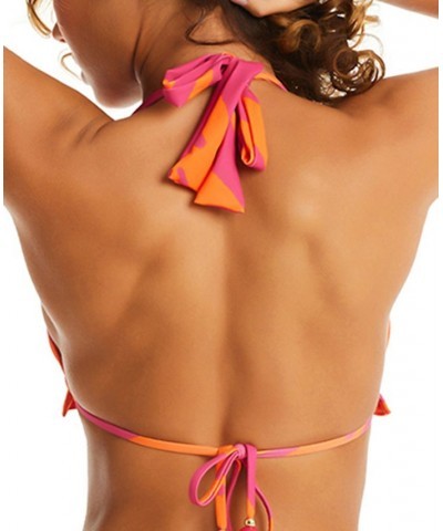 Women's Bias Stripe Halter Bikini Top Tangerine $41.65 Swimsuits