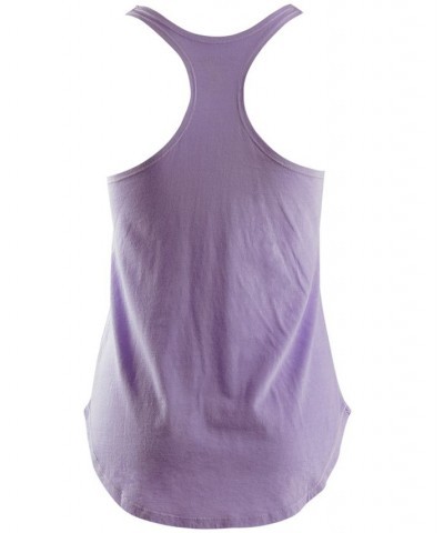 Women's Peace Love and Sun Cotton Tank Top Purple $22.26 Tops