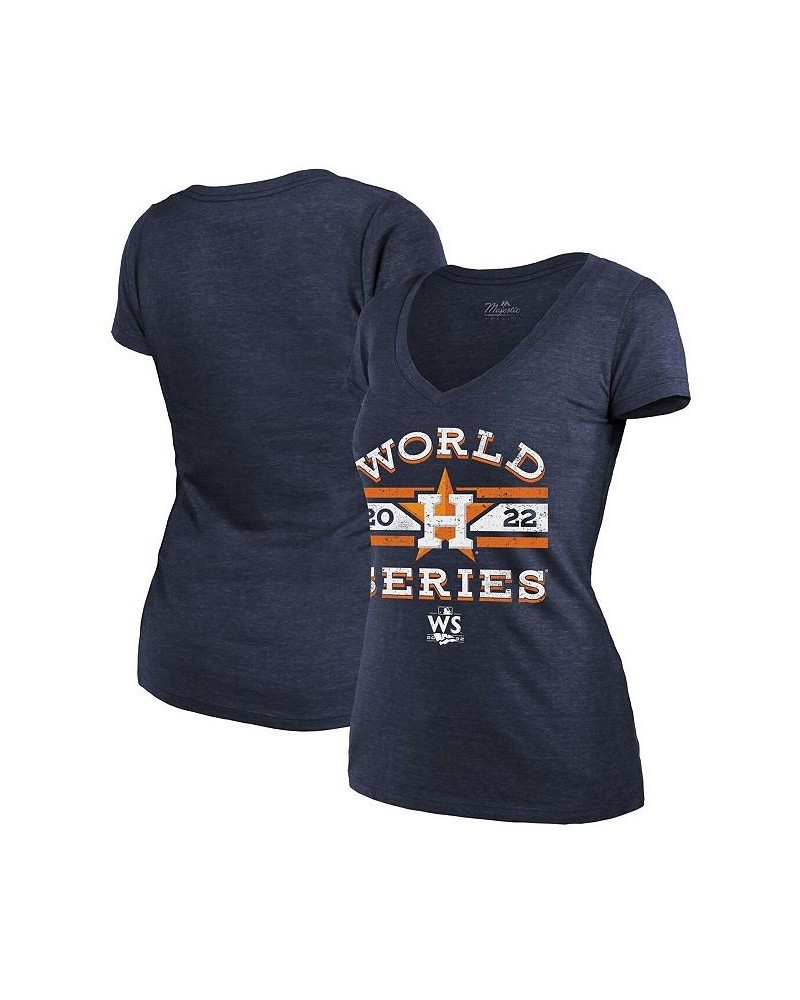 Women's Threads Navy Houston Astros 2022 World Series Modest V-Neck T-shirt Navy $28.49 Tops