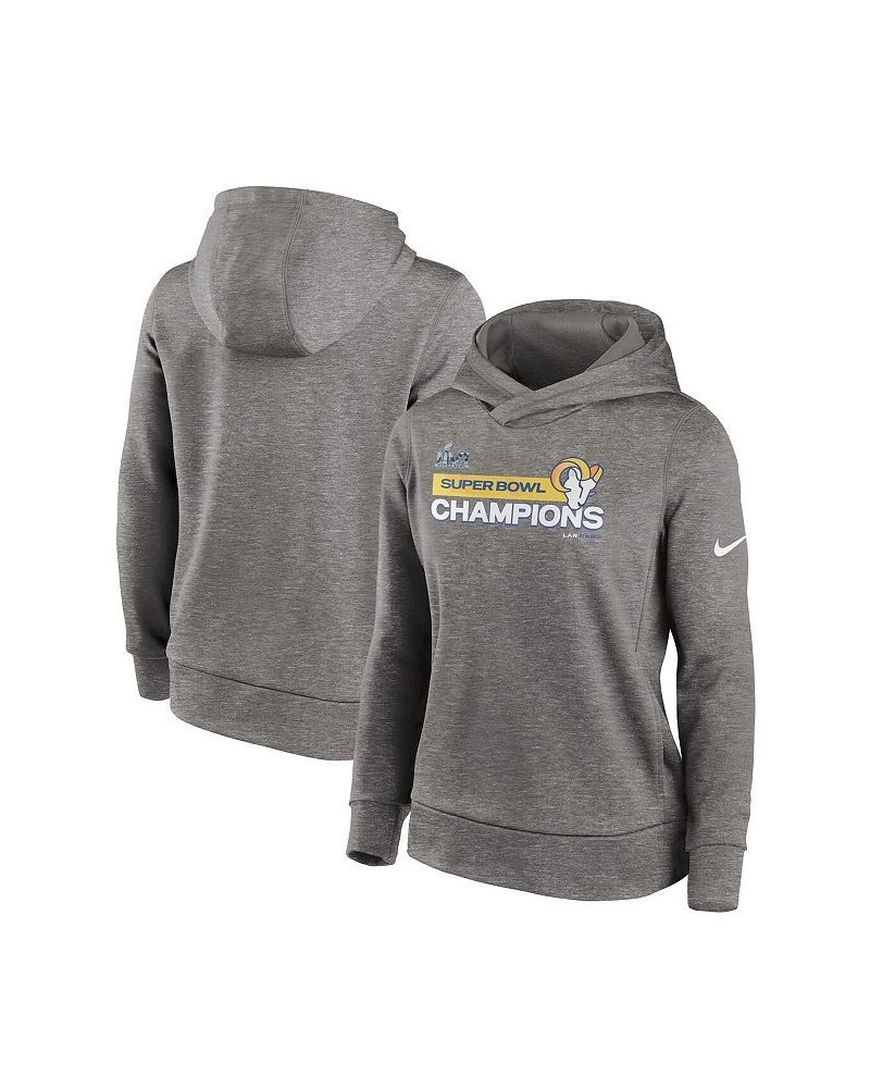 Women's Heather Charcoal Los Angeles Rams Super Bowl LVI Champions Pullover Hoodie Heathered Charcoal $46.79 Sweatshirts