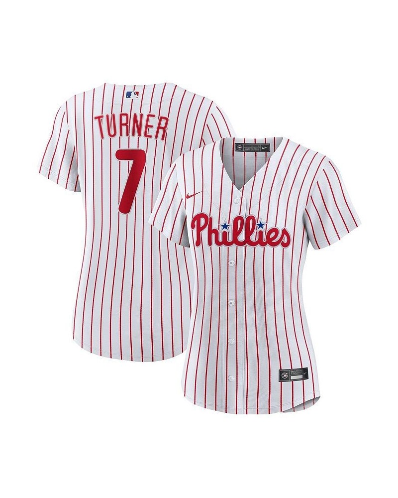 Women's Trea Turner White Philadelphia Phillies Home Replica Player Jersey White $69.60 Jersey