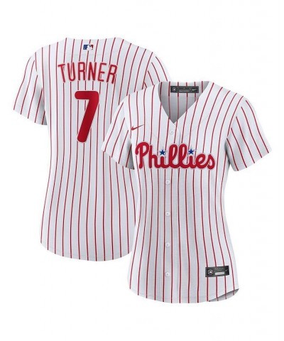 Women's Trea Turner White Philadelphia Phillies Home Replica Player Jersey White $69.60 Jersey