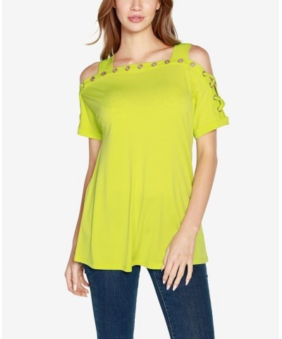 Women's Cold-Shoulder Top Key Lime $17.84 Tops