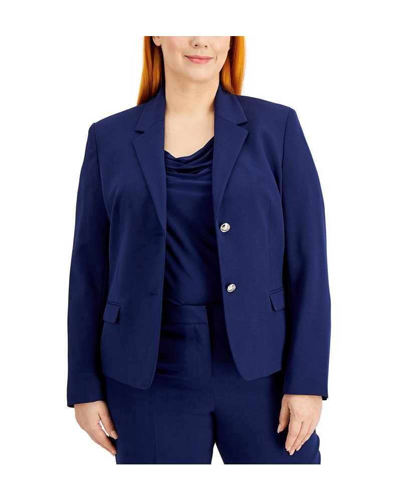 Plus Size Two-Button Blazer Kasper Navy $32.63 Jackets