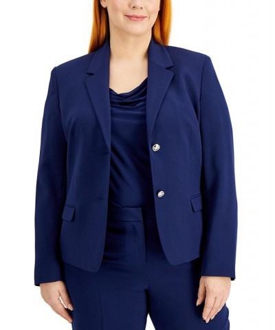 Plus Size Two-Button Blazer Kasper Navy $32.63 Jackets