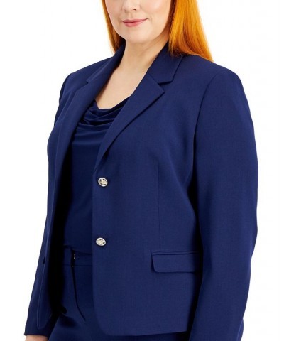 Plus Size Two-Button Blazer Kasper Navy $32.63 Jackets