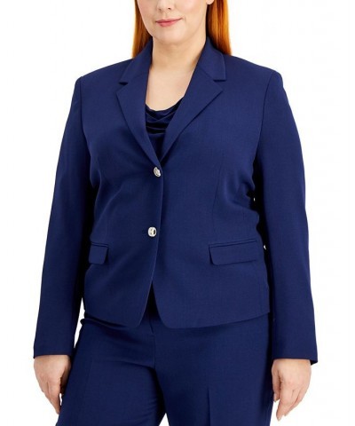 Plus Size Two-Button Blazer Kasper Navy $32.63 Jackets