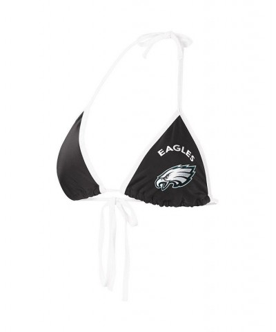 Women's Black Philadelphia Eagles Perfect Match Bikini Top Black $23.84 Swimsuits