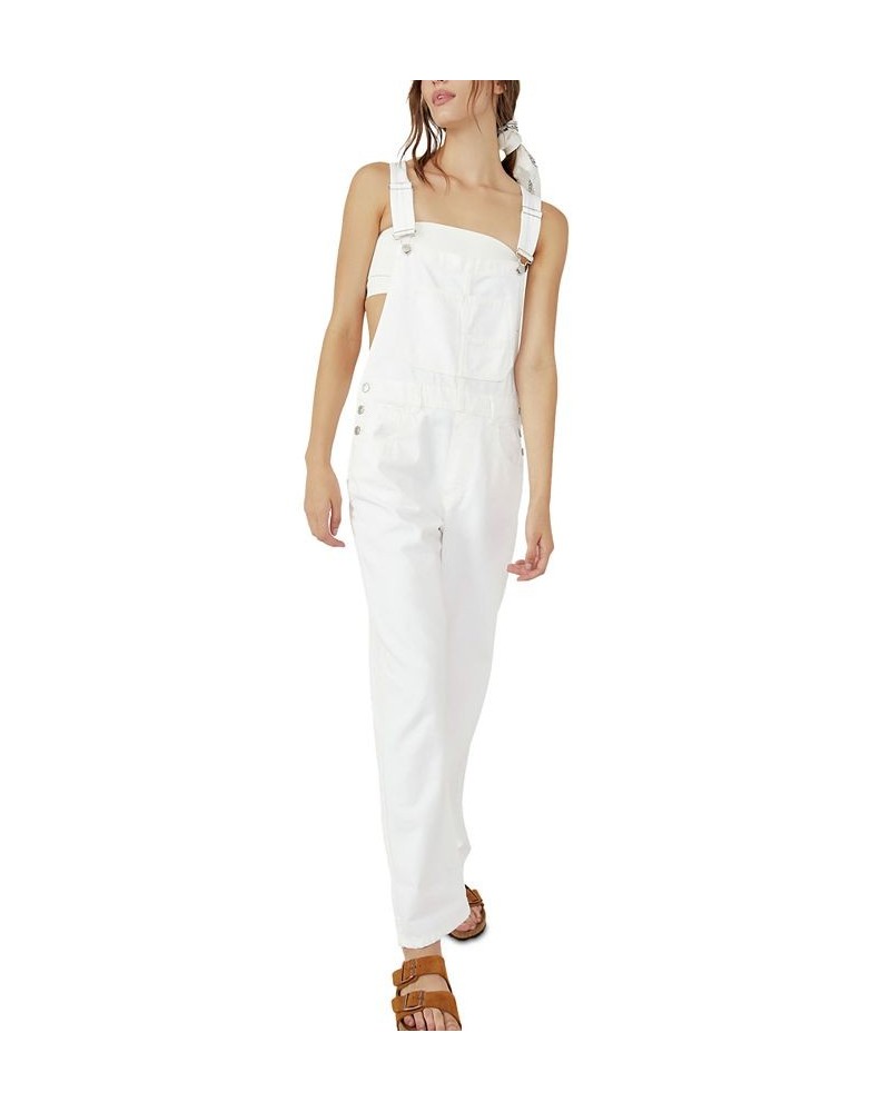 Ziggy Cotton Denim Overalls Optic White $46.44 Jeans