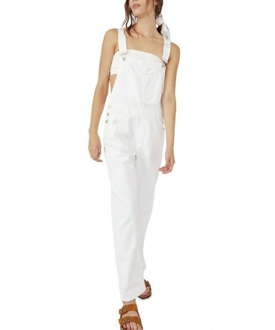 Ziggy Cotton Denim Overalls Optic White $46.44 Jeans