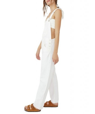 Ziggy Cotton Denim Overalls Optic White $46.44 Jeans