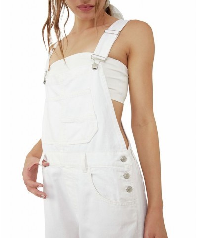 Ziggy Cotton Denim Overalls Optic White $46.44 Jeans