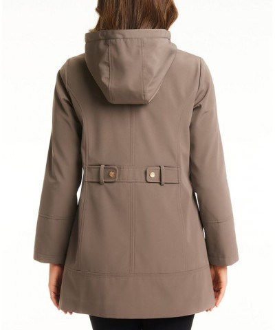 Women's Hooded Raincoat Taupe $72.00 Coats