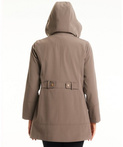 Women's Hooded Raincoat Taupe $72.00 Coats