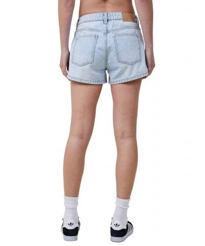 Women's Mini Cargo Denim Shorts Palm Blue $28.59 Shorts