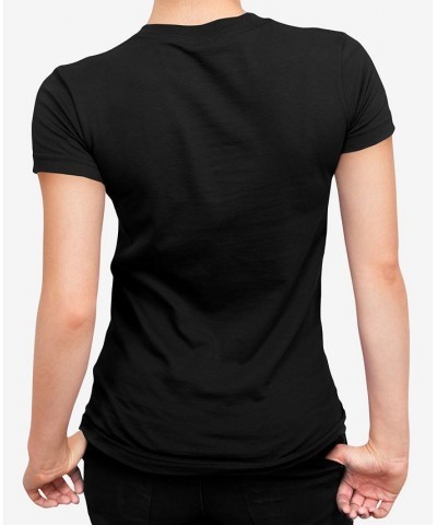 Women's K-Pop Word Art V-neck T-shirt Black $17.15 Tops