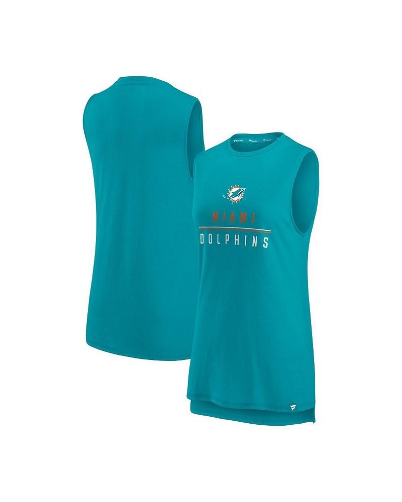 Women's Branded Aqua Miami Dolphins True Contender Tank Top Aqua $16.80 Tops