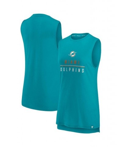 Women's Branded Aqua Miami Dolphins True Contender Tank Top Aqua $16.80 Tops