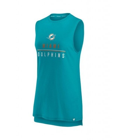 Women's Branded Aqua Miami Dolphins True Contender Tank Top Aqua $16.80 Tops