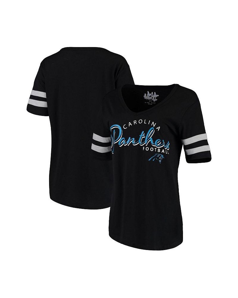 Women's Black Carolina Panthers Triple Play V-Neck T-shirt Black $26.99 Tops