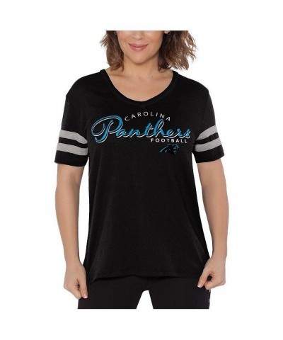 Women's Black Carolina Panthers Triple Play V-Neck T-shirt Black $26.99 Tops