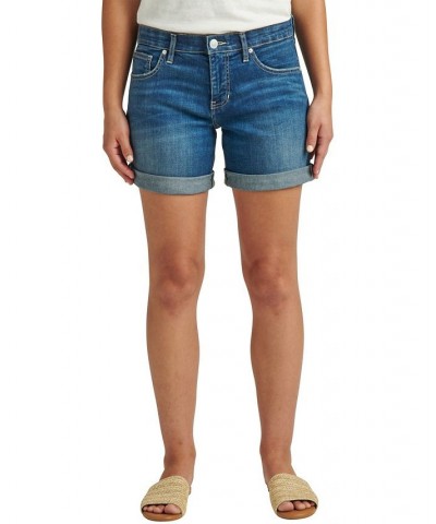 Women's Alex Mid Rise Boyfriend Shorts Brilliant Blue $29.92 Shorts