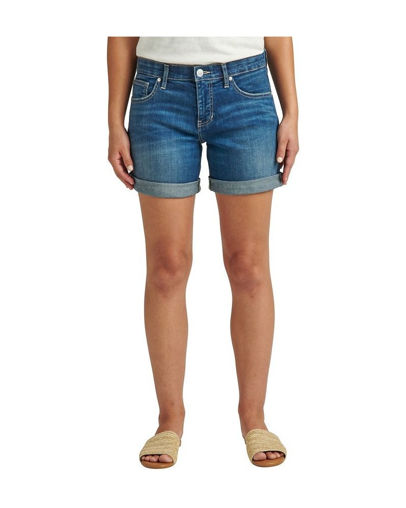 Women's Alex Mid Rise Boyfriend Shorts Brilliant Blue $29.92 Shorts