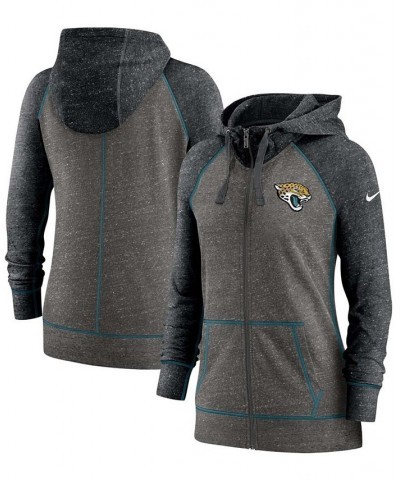 Women's Heathered Charcoal-Black Jacksonville Jaguars Gym Vintage-Like Raglan Full-Zip Hoodie Heather Charcoal $32.00 Sweatsh...