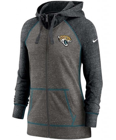 Women's Heathered Charcoal-Black Jacksonville Jaguars Gym Vintage-Like Raglan Full-Zip Hoodie Heather Charcoal $32.00 Sweatsh...