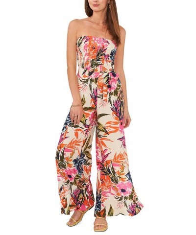 Women's Sleeveless Cover Up Jumpsuit Ivory & Green Multi $37.92 Swimsuits