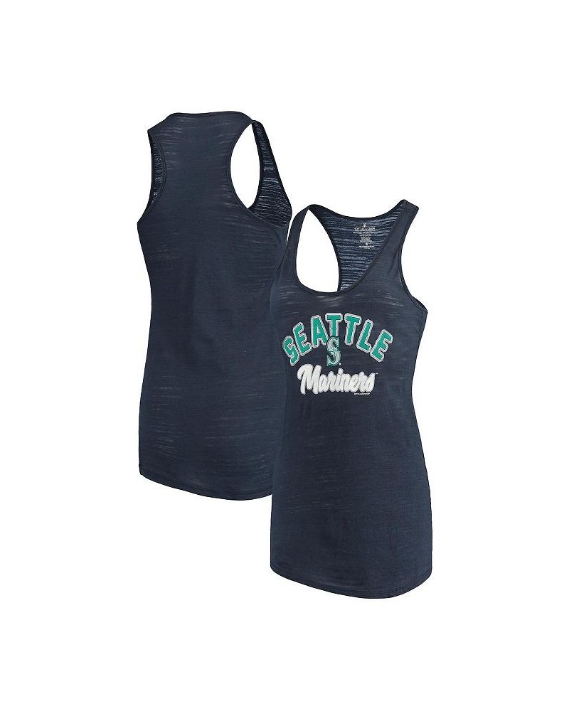 Women's Navy Seattle Mariners Multicount Racerback Tank Top Navy $30.67 Tops