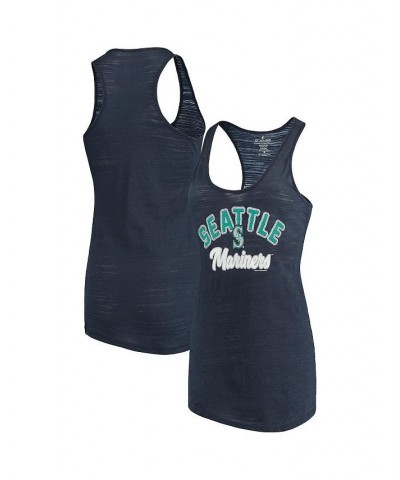 Women's Navy Seattle Mariners Multicount Racerback Tank Top Navy $30.67 Tops