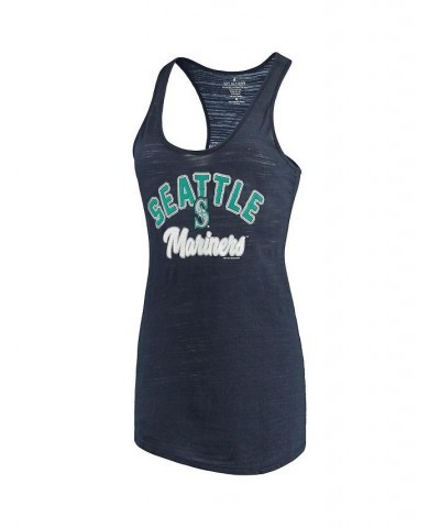 Women's Navy Seattle Mariners Multicount Racerback Tank Top Navy $30.67 Tops