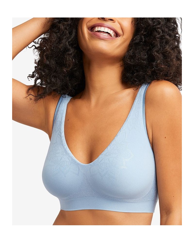 Comfort Revolution ComfortFlex Fit Seamless 2-ply Wireless Bra 3484 Blue Sky Ahead Retro $16.19 Bras