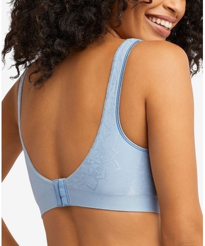 Comfort Revolution ComfortFlex Fit Seamless 2-ply Wireless Bra 3484 Blue Sky Ahead Retro $16.19 Bras