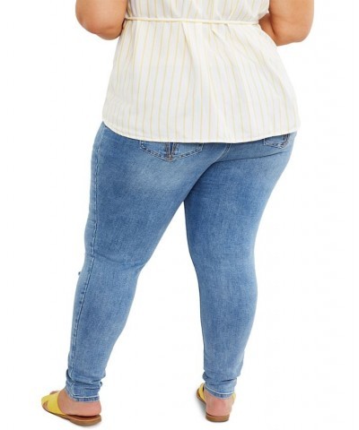 Indigo Blue Plus Size Super Stretch Skinny Maternity Jeans Beech Medium Wash $24.94 Jeans