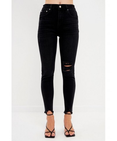 Women's Destroyed Skinny Jeans Black $41.40 Jeans
