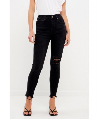 Women's Destroyed Skinny Jeans Black $41.40 Jeans