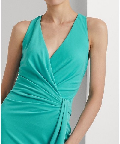 Women's Stretch Jersey Sleeveless Gown Natural Turquoise $53.50 Dresses