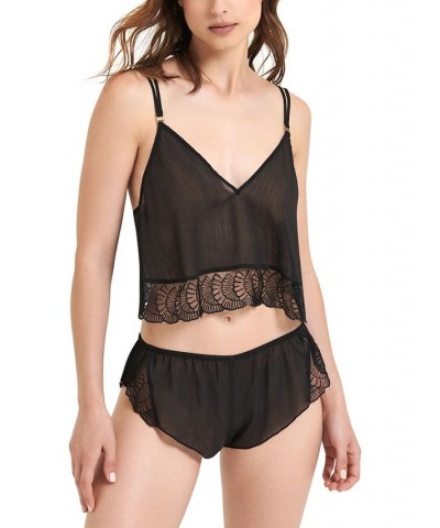 Women's Florence Cropped Camisole & Shorts Sleepwear Set 41701 Black $23.72 Sleepwear