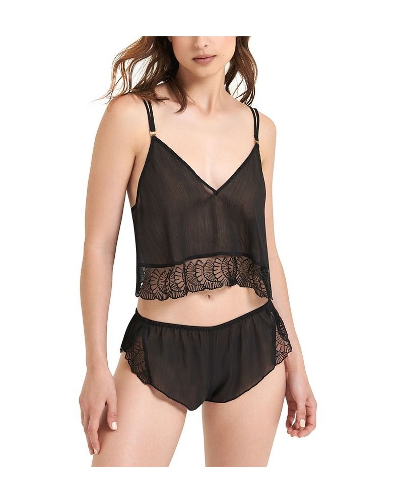 Women's Florence Cropped Camisole & Shorts Sleepwear Set 41701 Black $23.72 Sleepwear