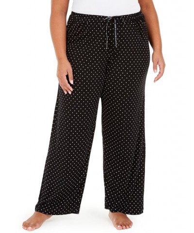 Womens Plus size Sleepwell Printed Knit pajama pant made with Temperature Regulating Technology Black $17.68 Sleepwear