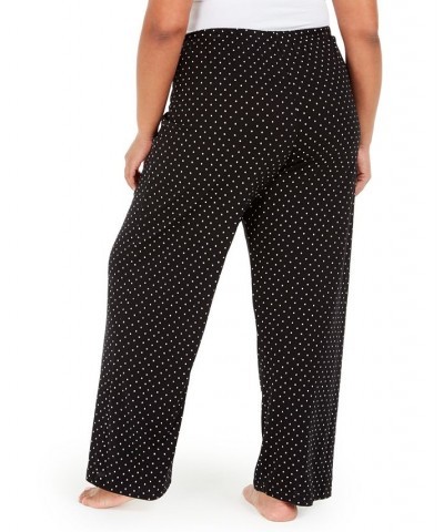 Womens Plus size Sleepwell Printed Knit pajama pant made with Temperature Regulating Technology Black $17.68 Sleepwear