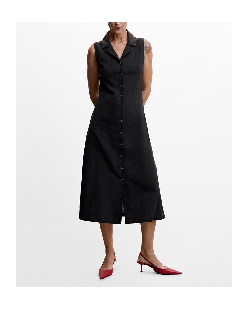 Women's Cotton Shirt Dress Black $36.90 Dresses