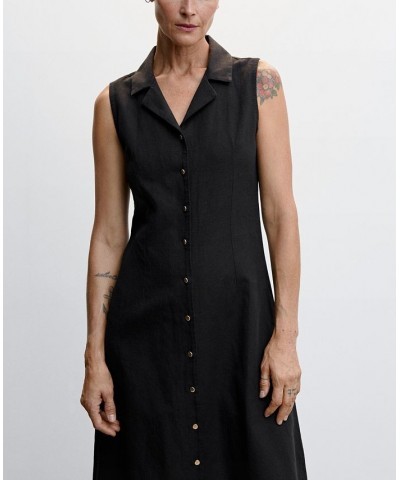 Women's Cotton Shirt Dress Black $36.90 Dresses