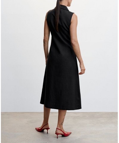 Women's Cotton Shirt Dress Black $36.90 Dresses