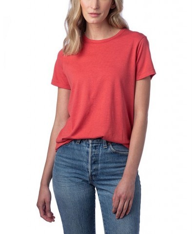 Women's Modal Tri-Blend Crew T-shirt Red $25.37 Tops